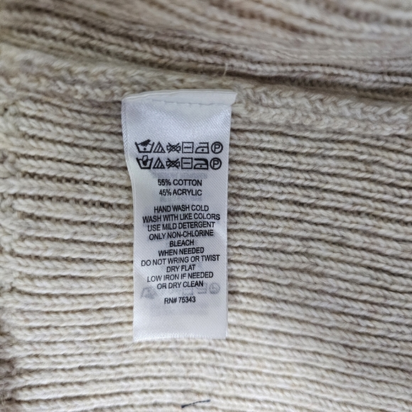 Cream  Tahari Ribbed Turtleneck Sweater Dress Sz L - Picture 9 of 9